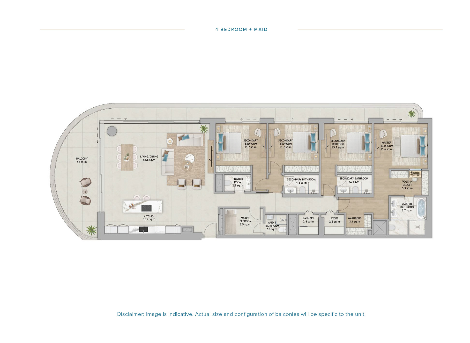 4 Bedroom + Maid Floor Plan