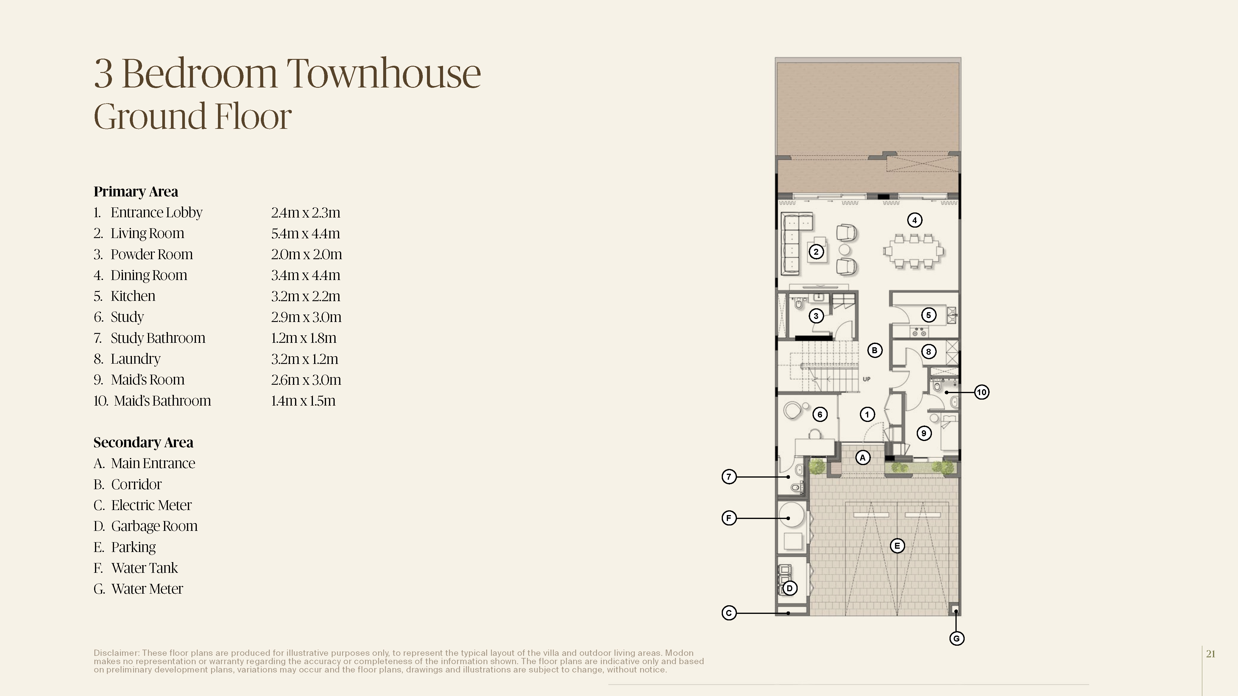 3 Bedroom Townhouse Floor Plan