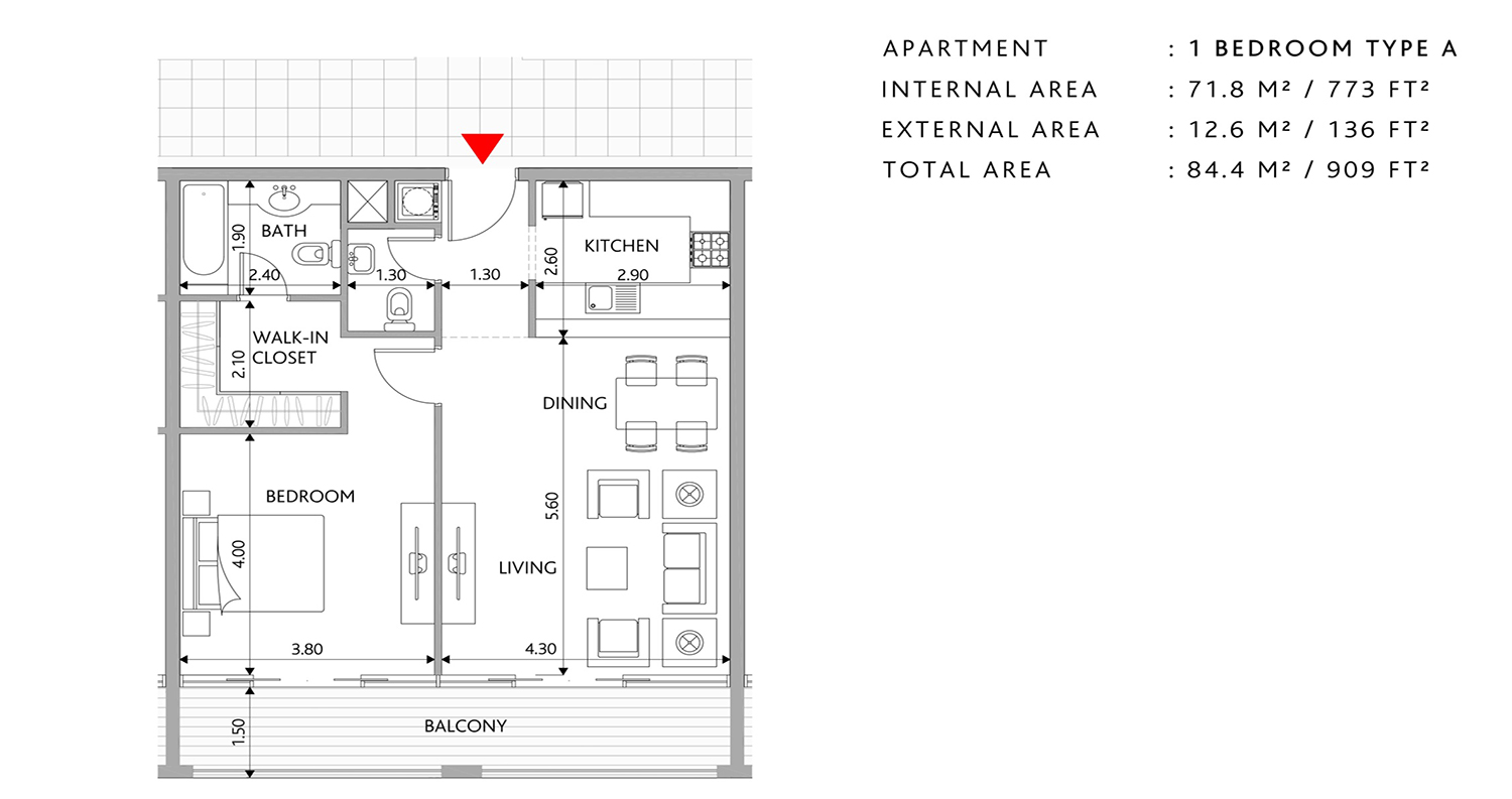 1 Bedroom Floor Plan