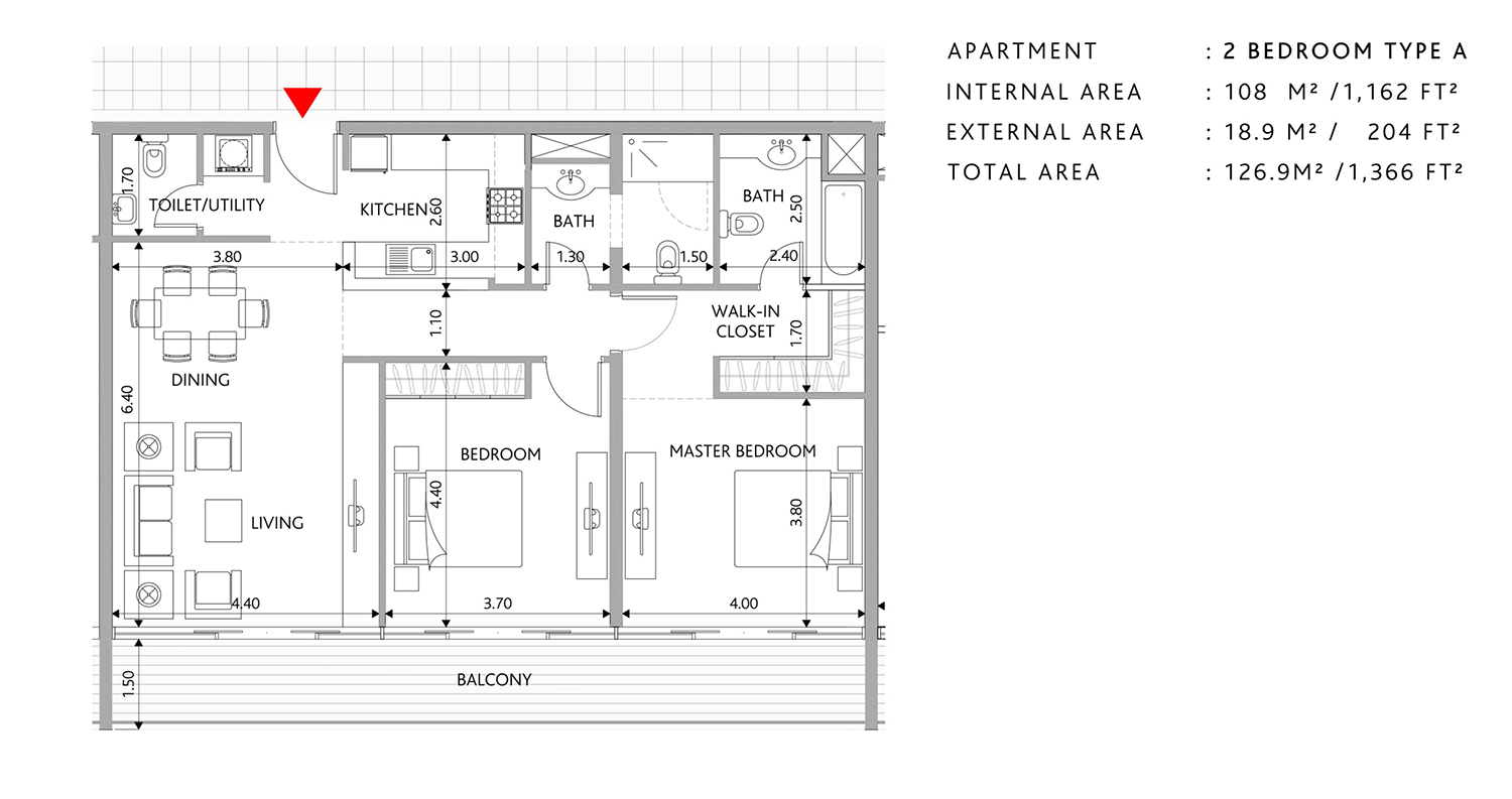 2 Bedroom Floor Plan