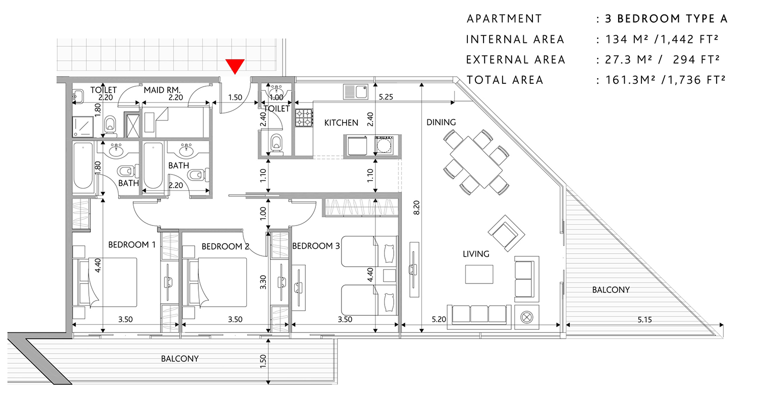 3 Bedroom Floor Plan