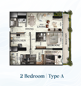 2 Bedroom Floor Plan