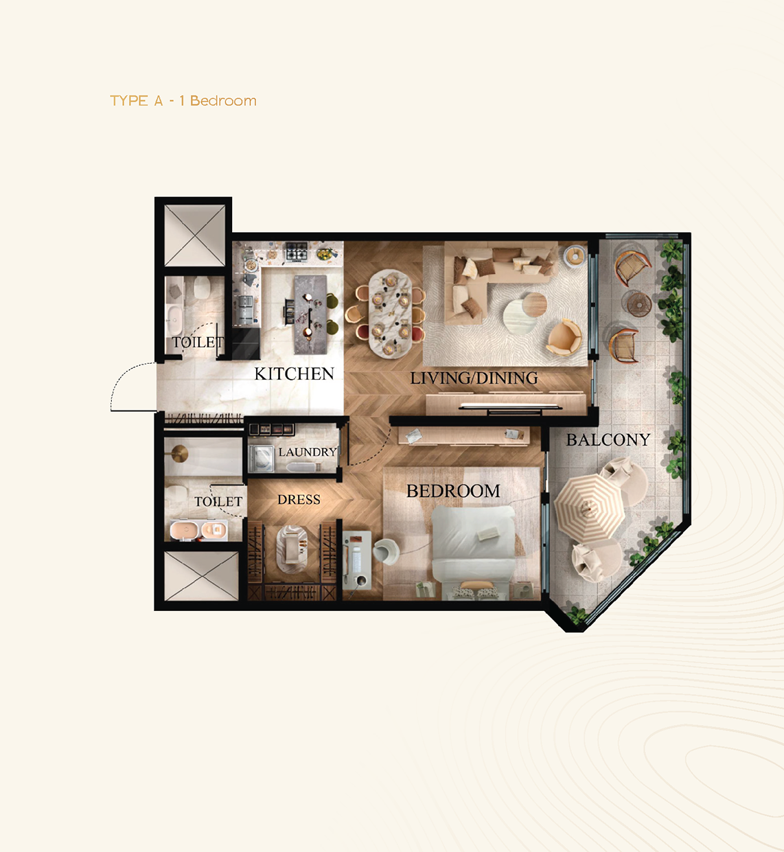 1 Bedroom Floor Plan