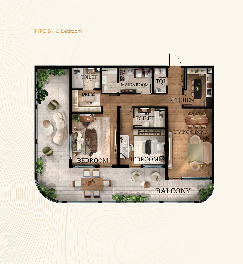 2 Bedroom Floor Plan