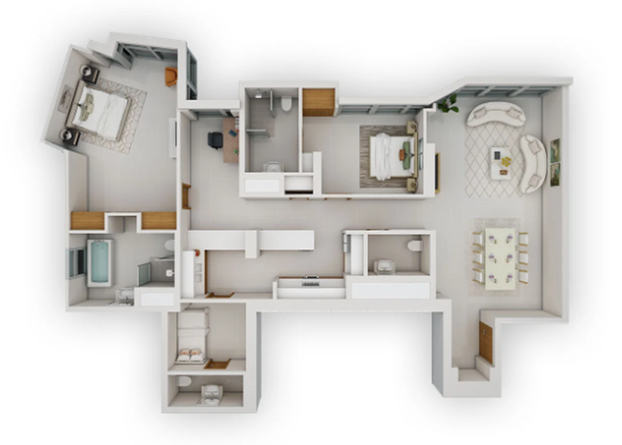 2 Bedroom Floor Plan