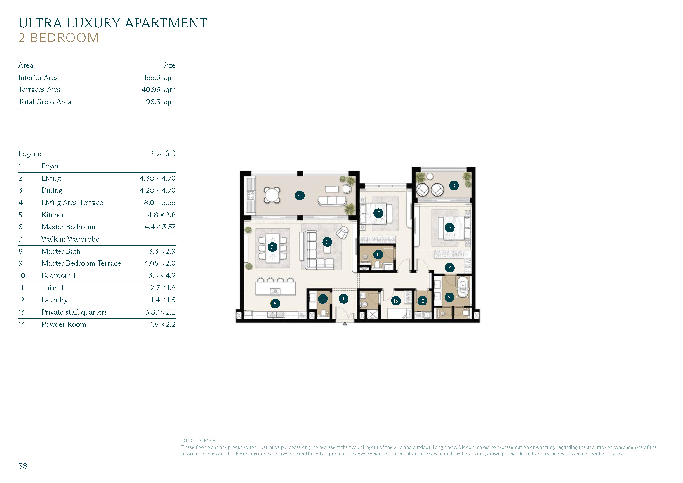 2 Bedroom Apartment Floor Plan