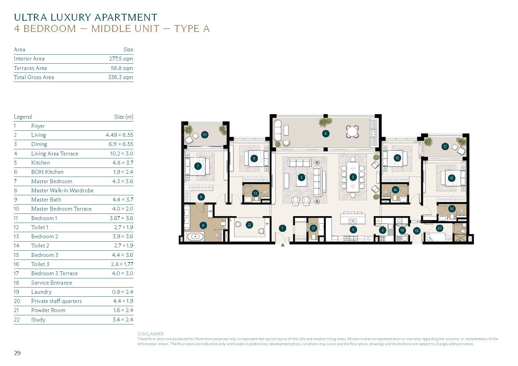 4 Bedroom Apartment Floor Plan