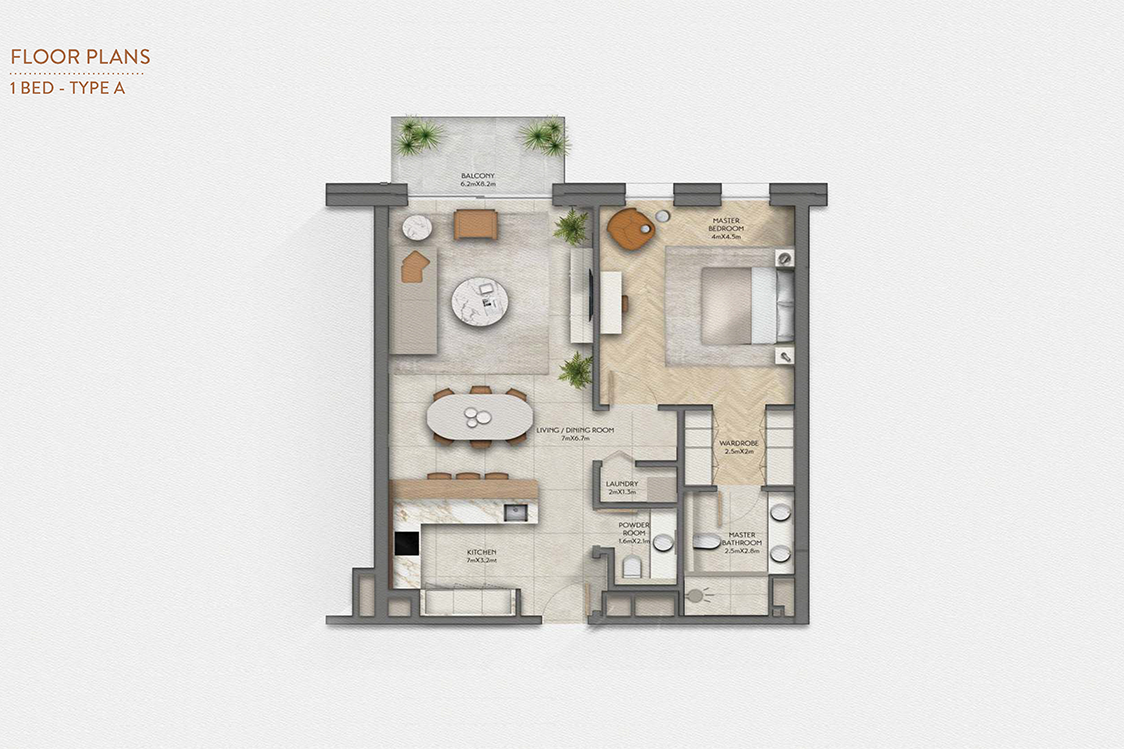 1 Bedroom Floor Plan