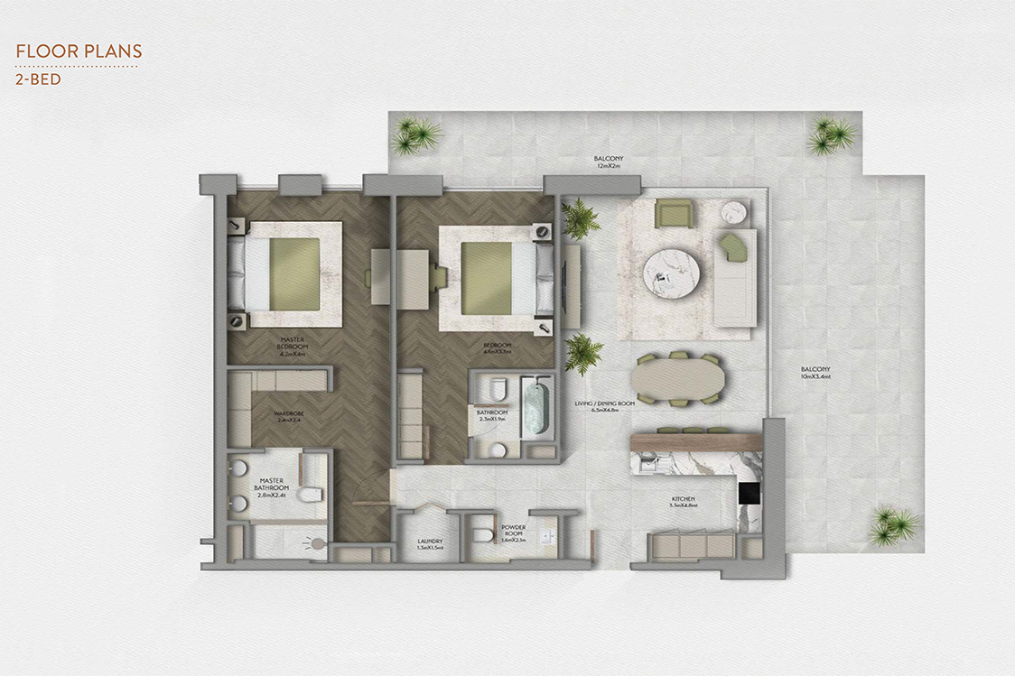 2 Bedroom Floor Plan