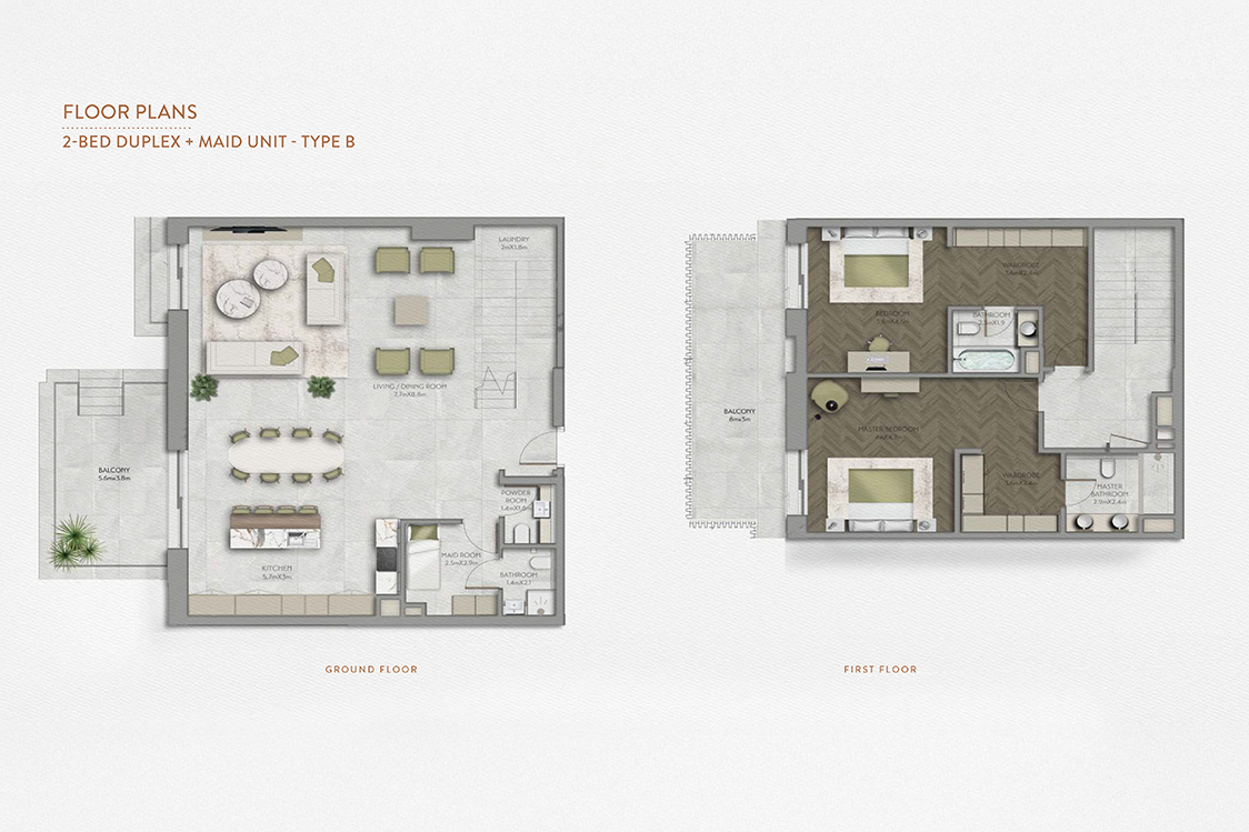 2 Bedroom Duplex Floor Plan