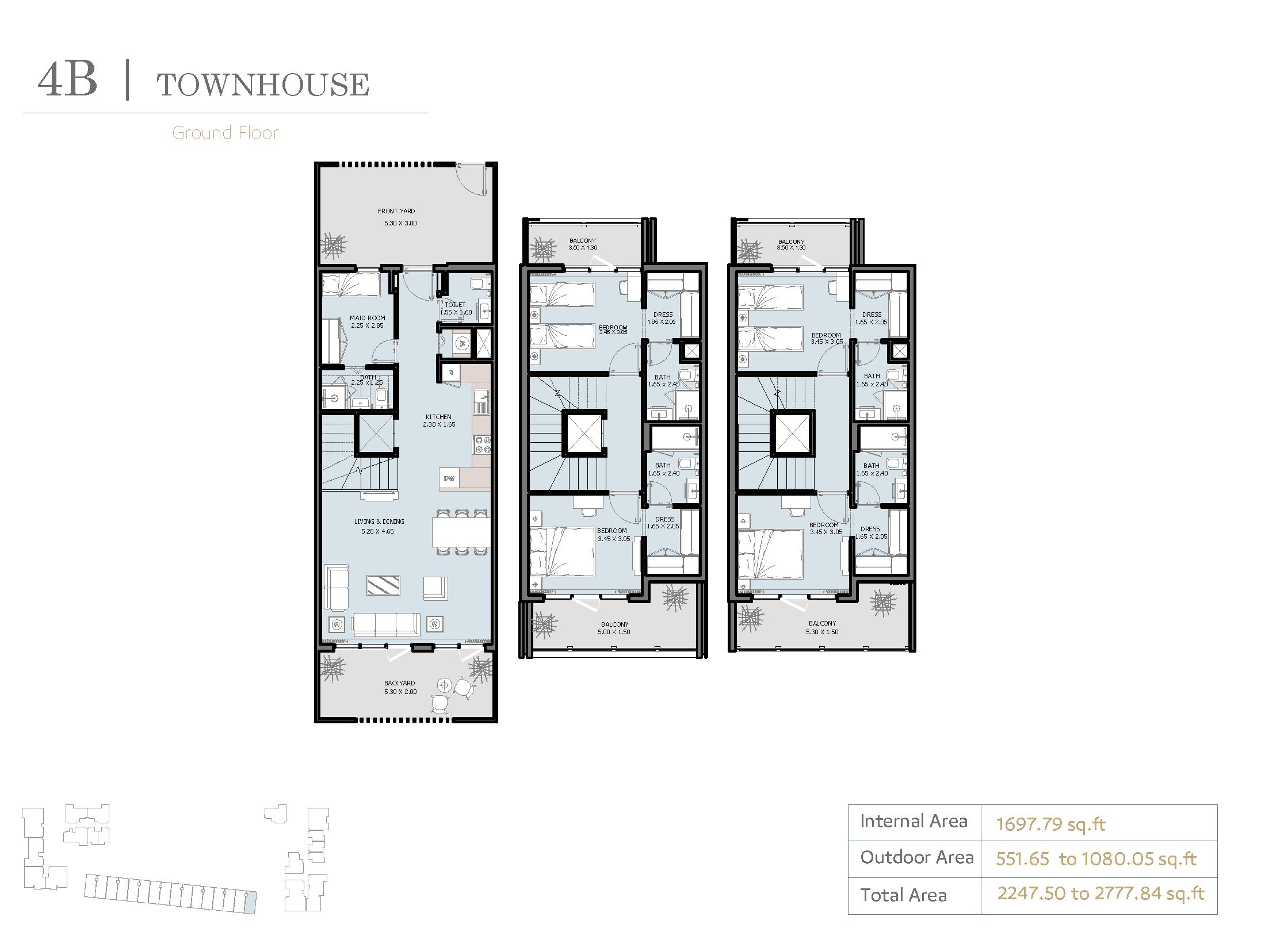 4 Bedroom Townhouse Floor Plan
