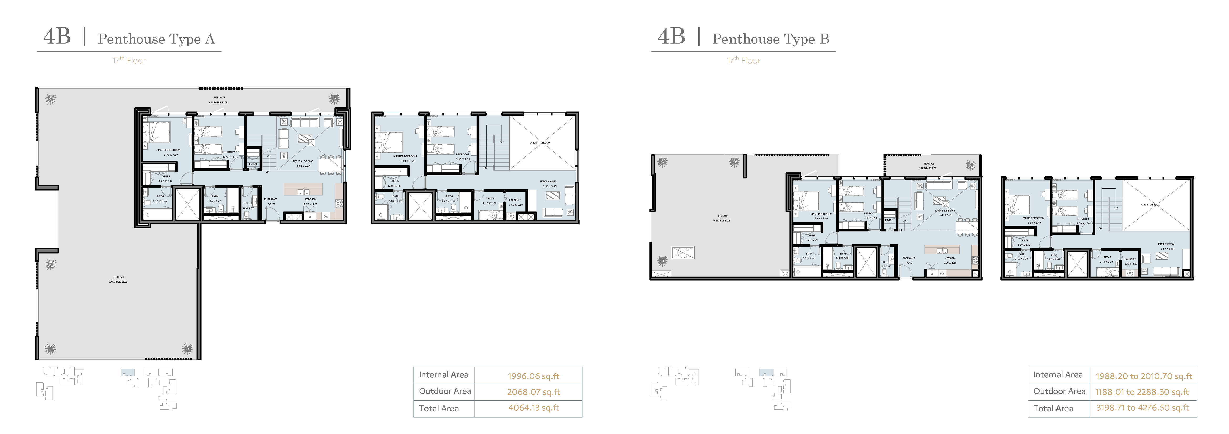 4 Bedroom Penthouses Floor Plan