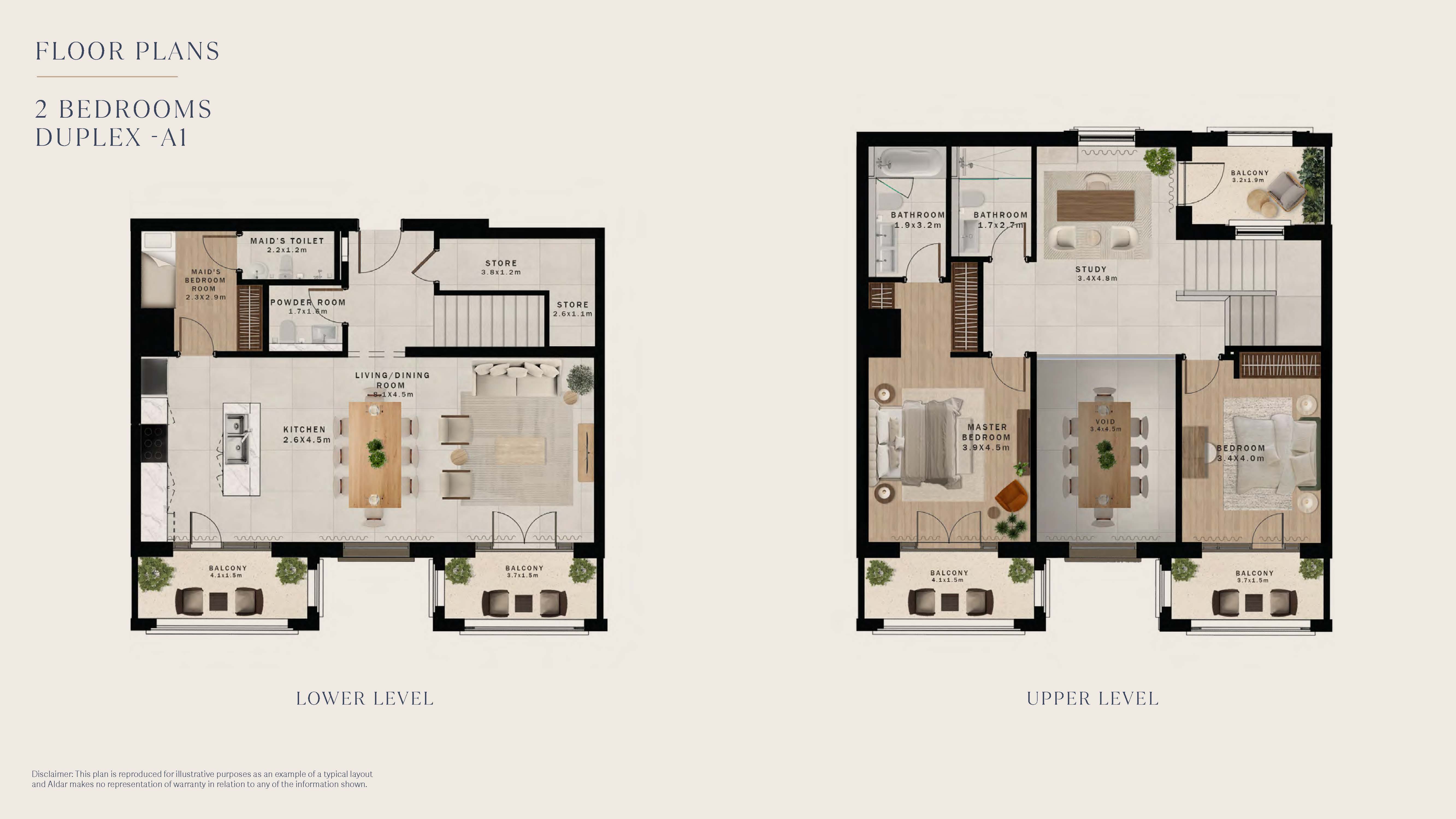 2 Bedroom Duplex Floor Plan