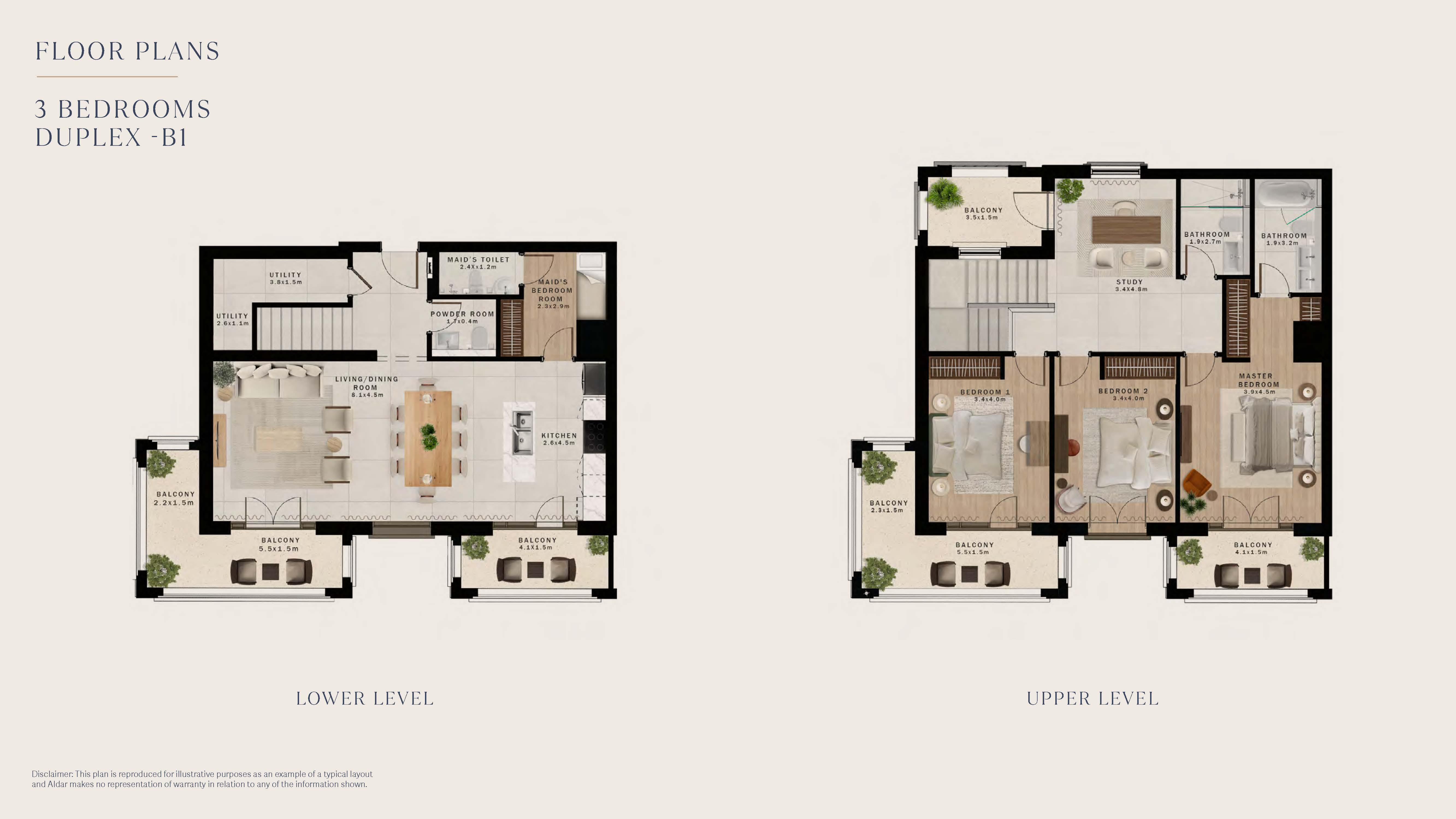 3 Bedroom Duplex Floor Plan
