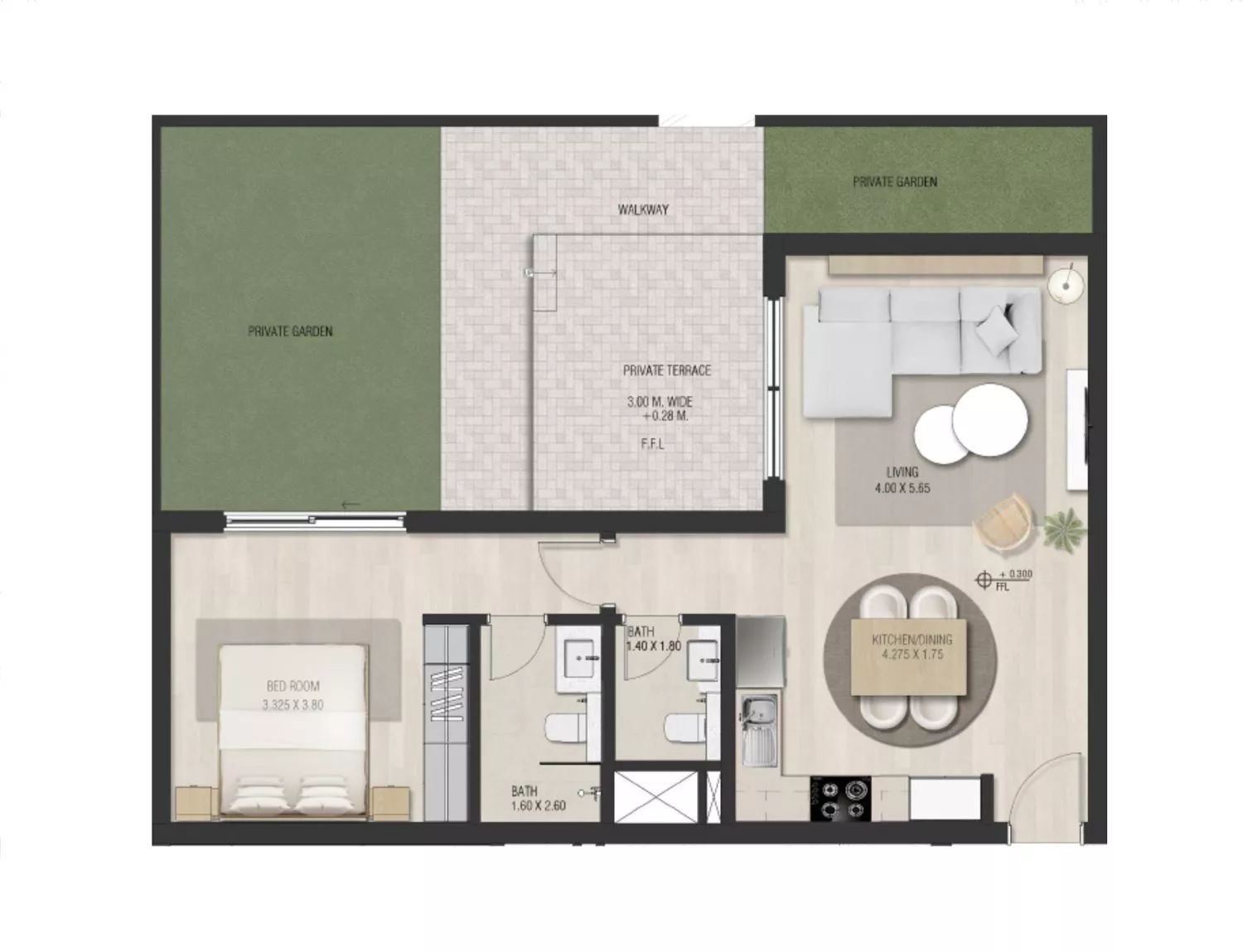 1 Bedroom Floor Plan