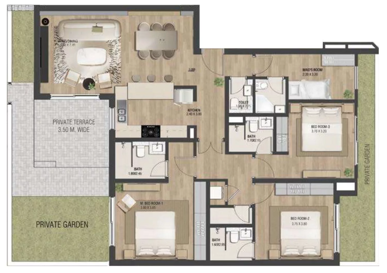 3 Bedroom Floor Plan