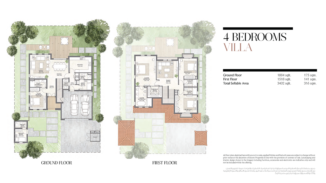 4 Bedroom Villa Floor Plan