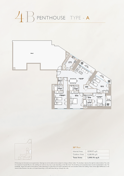 4 Bedroom Penthouse Floor Plan