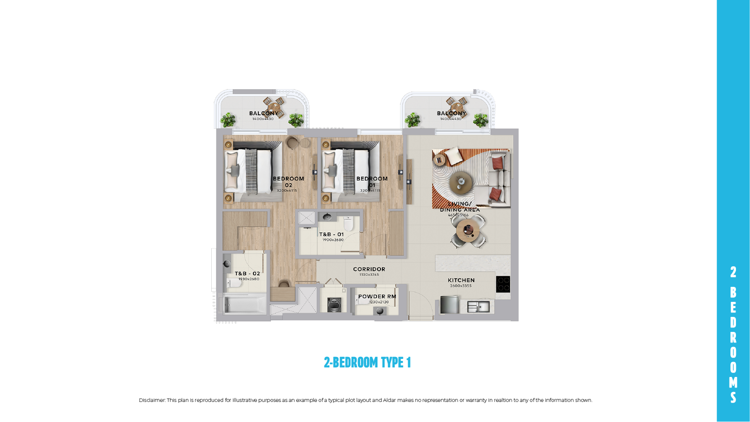 2 Bedroom Floor Plan