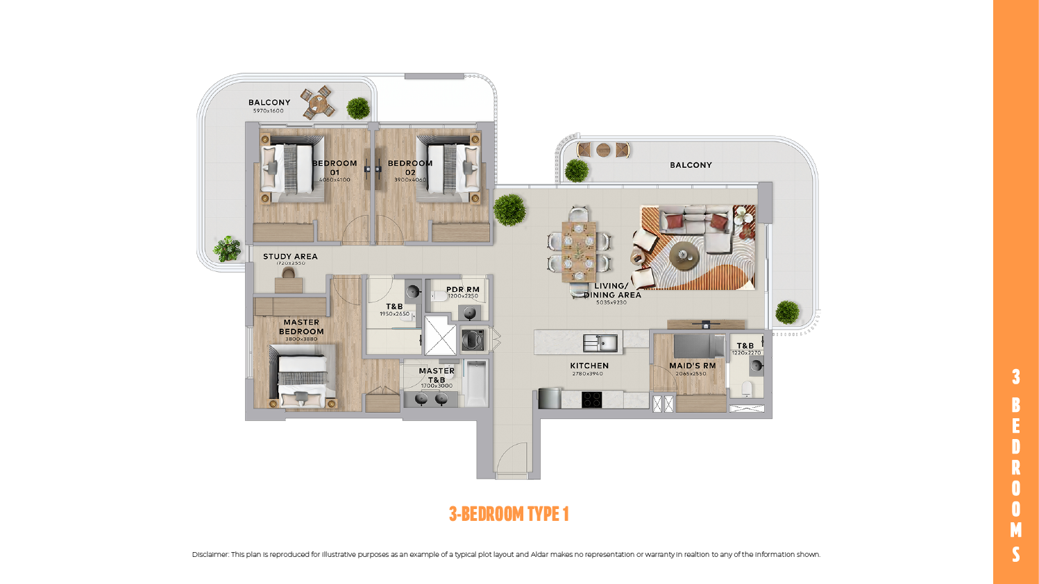 3 Bedroom Floor Plan