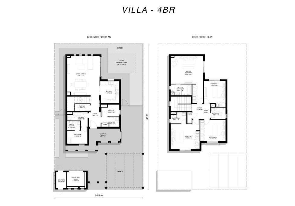 4 Bedroom Stand-alone Villa Floor Plan